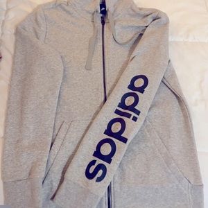 Gray and Blue Adidas Sweater